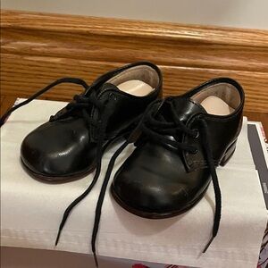 Vintage Classic Black Kids Lace-Up Shoes